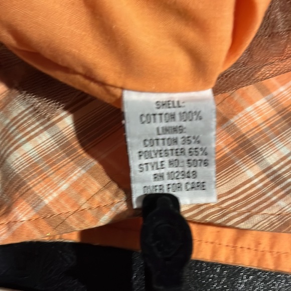 Orange & Brown Plaid mid length knee tulle skirt with gold threading. - Picture 6 of 6